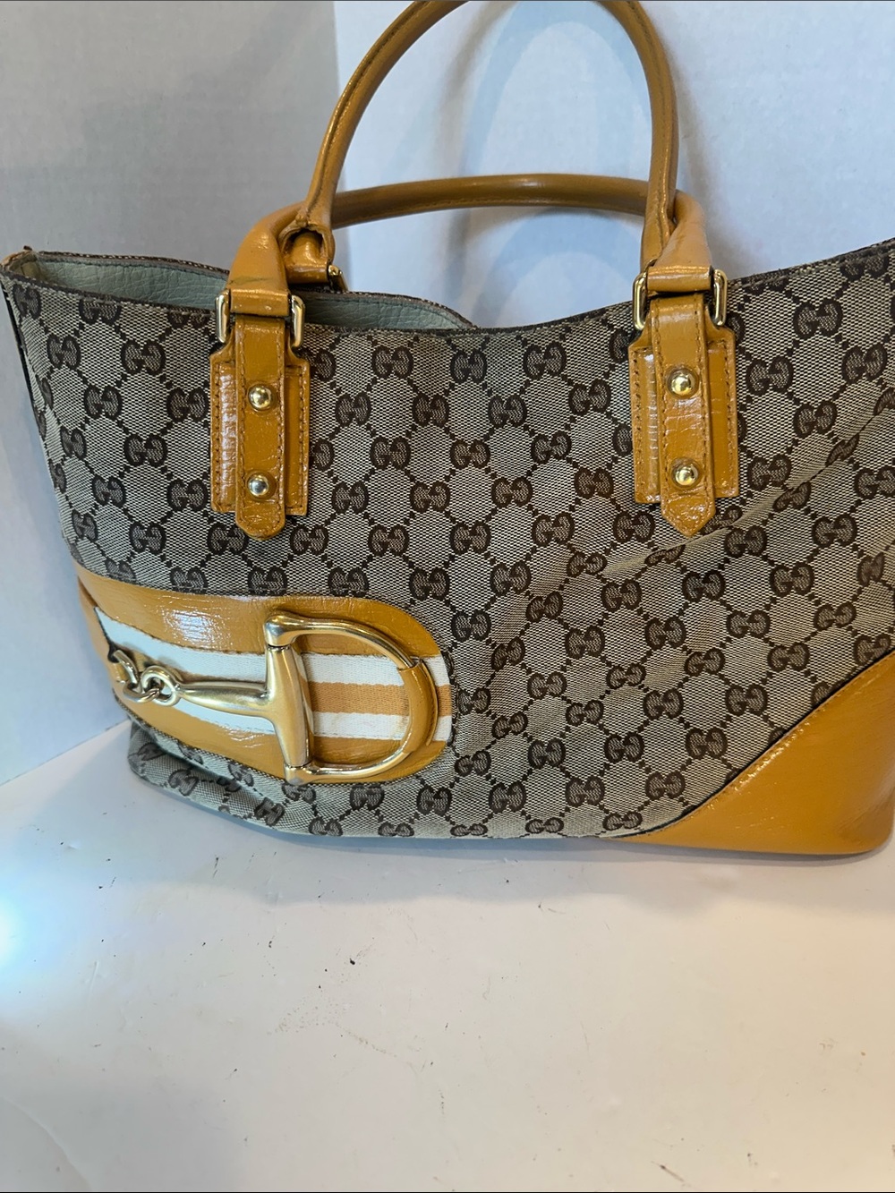 Gucci Horsebit Monogram Shoulder Bag 
Former Project Piece 
Customized